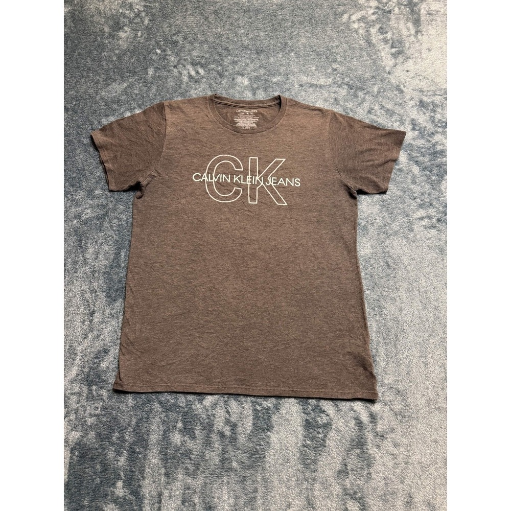 Calvin Klein Jeans Boys T-shirt Graphic Tee Size L/G (14/16) Brown Solid Logo